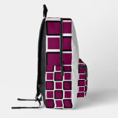 Moderner schwarzer Rucksack mit Wine & White Squar (Links)