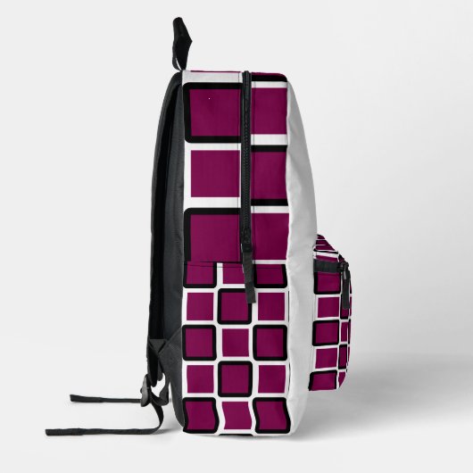 Moderner schwarzer Rucksack mit Wine & White Squar (Links)