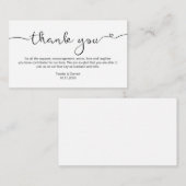 Moderner schwarzer rustikaler Schriftart, Hochzeit Begleitkarte (Vorne/Hinten)