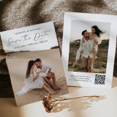 Moderner schwarzer Schrift-QR-Code 2 Foto Save The Date