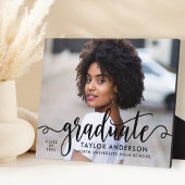 Moderner Schwarzer Script-Graduate-Foto-Abschluss Fotoplatte