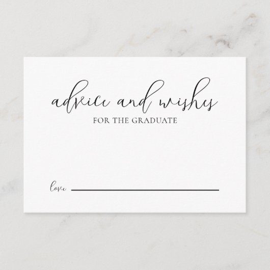 Moderner Schwarzer Script-Graduate-Ratgeber Abschl Begleitkarte (Vorderseite)