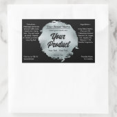 Moderner Schwarzer Silberfilm Glamour Luxus Custom Rechteckiger Aufkleber (Tasche)