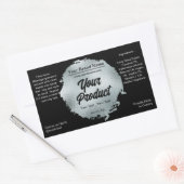 Moderner Schwarzer Silberfilm Glamour Luxus Custom Rechteckiger Aufkleber (Umschlag)