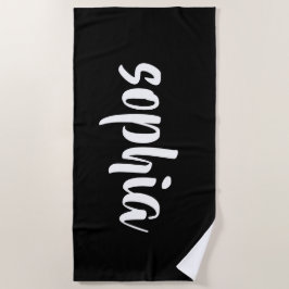 Moderner Schwarzer Sommerpool - Mit Monogramm Name Strandtuch