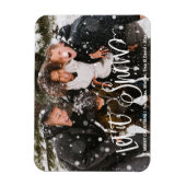 Moderner schwarzer Spaß Weiß feines Skript Let It Magnet (Vertikal)