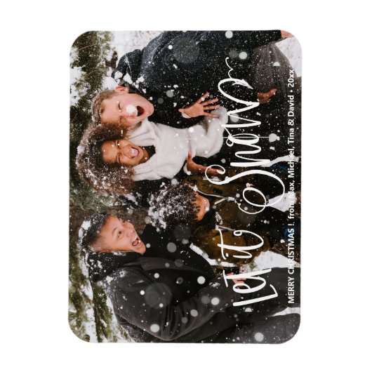 Moderner schwarzer Spaß Weiß feines Skript Let It  Magnet (Vertikal)