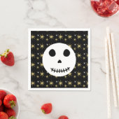 Moderner Schwarzer Spooky Halloween Skull Serviette (Beispiel)