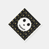 Moderner Schwarzer Spooky Halloween Skull Serviette (Ecke)