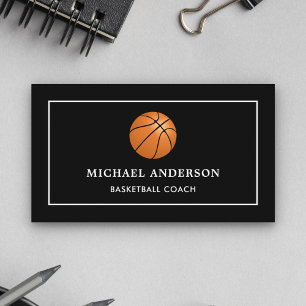 Moderner schwarzer Sportprofi-Basketballtrainer Visitenkarte