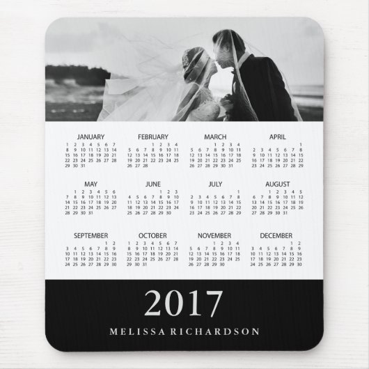 Moderner Schwarzer Streifen 2017 Kalender und Foto Mousepad (Vorne)