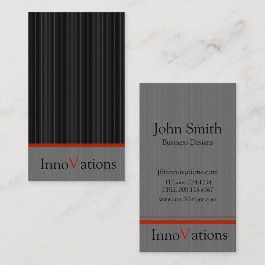 Moderner Schwarzer Streifen Visitenkarte (Vorne/Hinten)