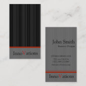 Moderner Schwarzer Streifen Visitenkarte (Vorne/Hinten)