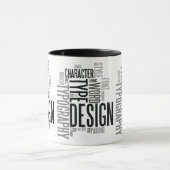 Moderner schwarzer Tassenentwurf mit Typografie Tasse (Zentrum)