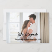 Moderner Schwarzer Text - Wir haben die Ankündigun Einladung (Vorderseite)