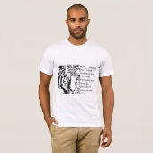 Moderner schwarzer Tiger mit weißen Texten T-Shirt (Vorne ganz)