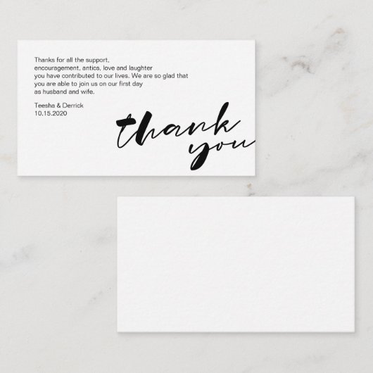 Moderner Schwarzer Tinten-Minimalismus-Schriftart, Begleitkarte (Vorne/Hinten)