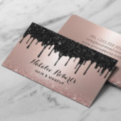 Moderner Schwarzer Tropfen Rose Gold Makeup Friseu Visitenkarte