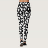 Moderner schwarzer u. weißer Harlekin-Entwurf 2 Leggings (Rückseite)