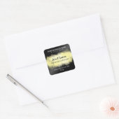 Moderner schwarzer und gelber Lippenbalsam Quadratischer Aufkleber (Umschlag)