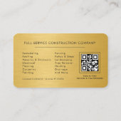 Moderner schwarzer und goldener Metall-QR-Code für Visitenkarte (Rückseite)