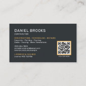 Moderner schwarzer und goldener QR-Code für Auftra Visitenkarte (Rückseite)