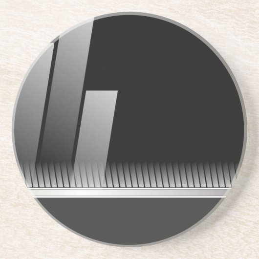 Moderner schwarzer und silberner industrieller getränkeuntersetzer (Vorne)