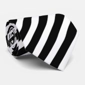 Moderner schwarzer und weißer Diagonalstreifen Krawatte (Gerollt)