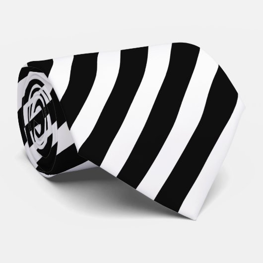 Moderner schwarzer und weißer Diagonalstreifen Krawatte (Gerollt)