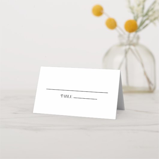 Moderner, schwarzer und weißer fettformatiger Text Platzkarte (Vorderseite)