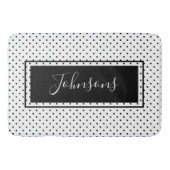 Moderner schwarzer und weißer Polka-Dot  Badematte (Vorderseite)