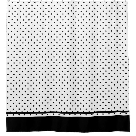 Moderner schwarzer und weißer Polka-Dot Duschvorhang (Vorderseite)