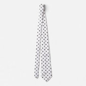 Moderner schwarzer und weißer Polka-Dot Krawatte (Rückseite)