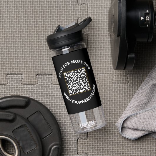 Moderner schwarzer und weißer QR-Code, benutzerdef Trinkflasche (Fitnessstudio)