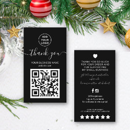 Moderner schwarzer und weißer QR-Code Vielen Dank Visitenkarte