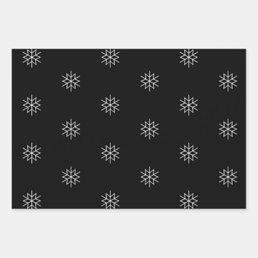 Moderner schwarzer und weißer Weihnachtsstar Geschenkpapier Set (Vorderseite 3)