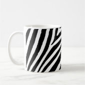 Moderner schwarzer und weißer Zebrastreifen Kaffeetasse (Links)