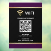 Moderner schwarzer violetter QR-Code Wifi-Netzwerk Fensteraufkleber (Blatt 3)