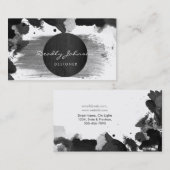 Moderner schwarzer Watercolor-abstraktes elegantes Visitenkarte (Vorne/Hinten)
