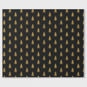 Moderner Schwarzer Weihnachtsbaum mit goldenem Sch Geschenkpapier (Flach)