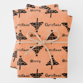 Moderner Schwarzer Weihnachtsbaum Muster Urlaub Geschenkpapier Set (Beispiel)