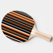 Moderner schwarzer, weißer, orangefarbener Strichc Tischtennis Schläger (Seitenansicht)