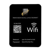 Moderner schwarzer Wifi QR-Code und Firmenlogo