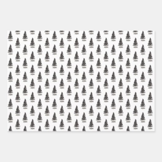 Moderner Schwarzer Winter Pineca Geschenkpapier Set (Vorderseite 3)