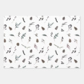 Moderner Schwarzer Winter Pineca Geschenkpapier Set (Vorderseite)