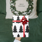 Moderner Schwarzer Winterbaum Weihnachten Geschenkpapier