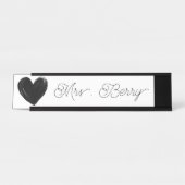 Moderner Schwarzherzlehrer Schreibtischnamensplakette (Vorderseite )