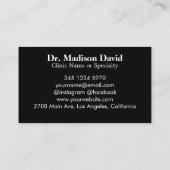 Moderner Schwarzkardiologe Visitenkarte (Rückseite)