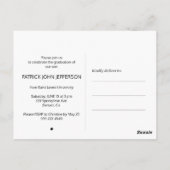 Moderner, schwarzweiß-eleganter Foto Abschluss Postkarte (Rückseite)