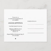 Moderner Schwarzweiß-Foto-Abschluss Ankündigungspostkarte (Rückseite)